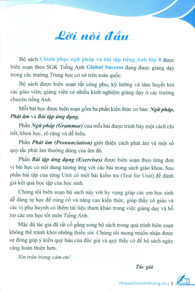 CHINH PHỤC NGỮ PHÁP VÀ BÀI TẬP TIẾNG ANH LỚP 8 - TẬP 1 (Có đáp án - Theo SGK Tiếng Anh Global Success)